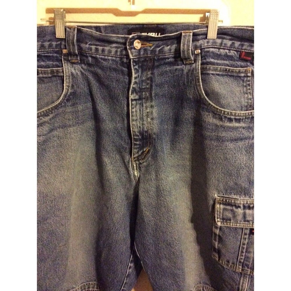 Fubu Shorts Size 40 Mens Blue Denim Casual Jean Shorts Straight Streetwear - Picture 11 of 12